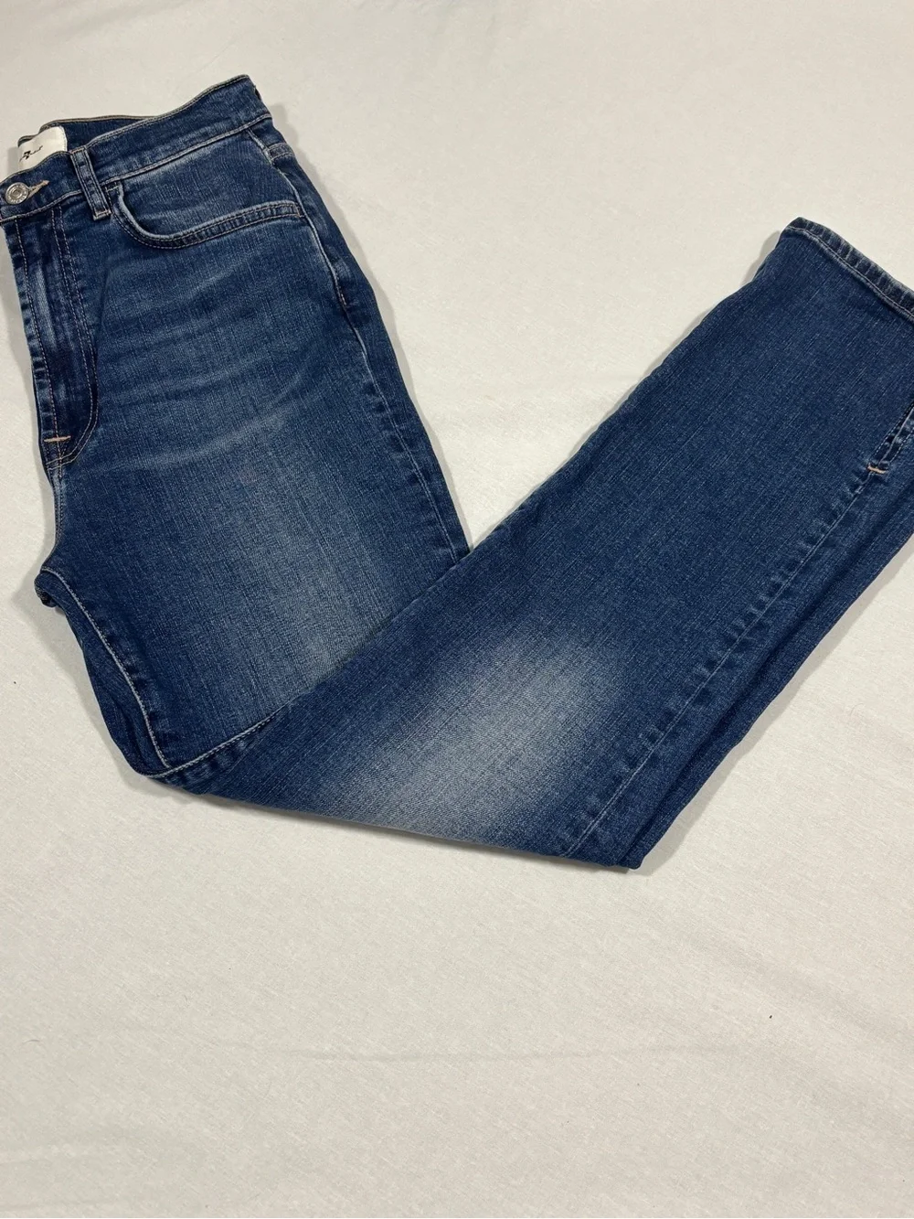 7 For All Mankind High Rise Split Hem Ankle Jeans Blue Medium Wash Size 27 - Picture 4 of 5